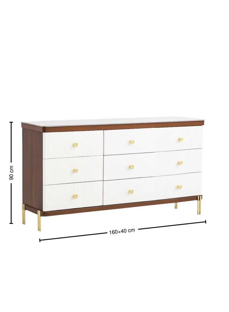 Concent Versatile Drawer Cabinet with Marble and MDF Wood Surface - Image 4